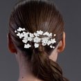 thumbnail image 3 of Bamboohart 1Set Decorative Hair Comb Silver Flower Shape Plastic And Metal For Wedding, 3 of 8