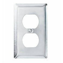 PASS & SEYMOUR Wall Plate, Duplex Outlet, Stainless Steel SS8CC50