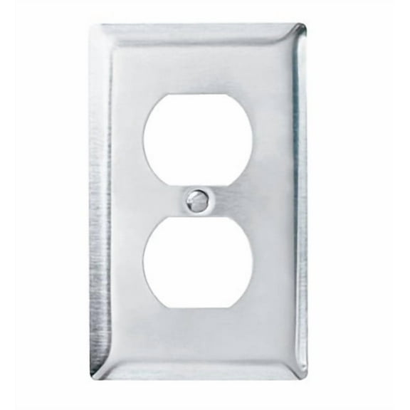 PASS & SEYMOUR Wall Plate, Duplex Outlet, Stainless Steel SS8CC50