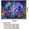 thumbnail image 5 of Liangnv Tapiz De Medusas De Astronauta De Luz Negra, Tapiz De Setas Trippy, Tapiz De Pared De Plantas De Fantasía Reactiva Uv, Tapiz Espacial De Galaxia De Neón Psicodélico, 5 of 5