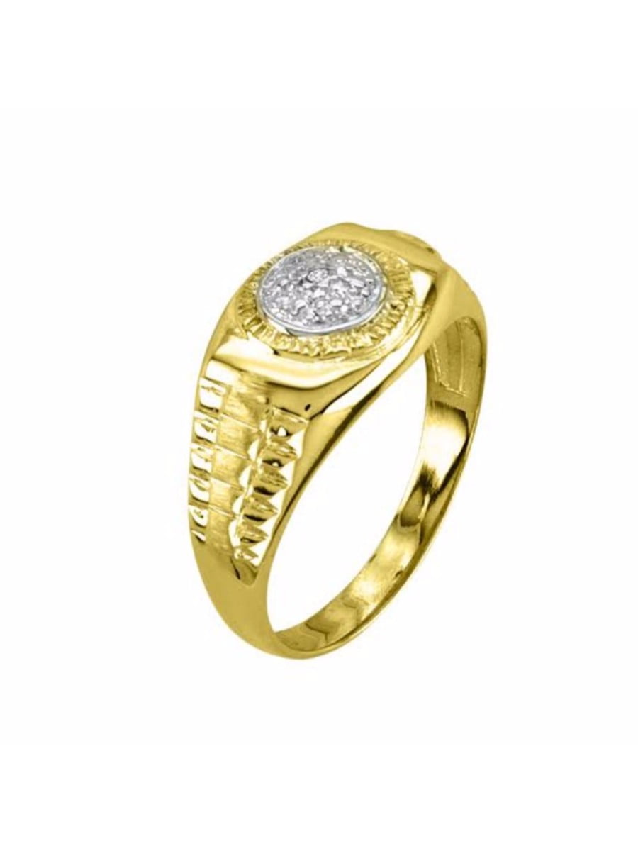 1980's Gents 18ct Gold And Nine Stone Diamond Ring | eBay