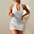 thumbnail image 5 of Sngxgn Womens Crochet Coverup Swimsuit Beach Dress Pool Cover ups Bathing Suit(White,L), 5 of 9