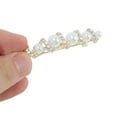 thumbnail image 4 of Unique Bargains 1 Pc Hair Clips Exquisite Rhinestone Spring Clip Hairdo Clip Gold Tone White, 4 of 5
