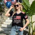 thumbnail image 5 of Fabrcox 1776-2026 USA 250th Anniversary Shirt Flag Print V Neck T Shirts for Women Short Sleeve Independence Day Freedom Patriotic Womens 4th of July Tops Black L, 5 of 6