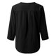 thumbnail image 4 of Xuyuer Womens Long Sleeve Button Down Casual And Fashionable Solid Color Shirt Blouse Loose Fit Casual V-Neck Tops, 4 of 4