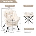 thumbnail image 4 of Giantex Modern Lazy Chair, Single Sofa Chair w/Ottoman, Upholstered Leisure Chairs Set for Living Room, Bedroom, 4 of 8
