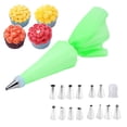 thumbnail image 1 of EastVita Ensemble de 16 Pcs de Sacs à Douille Réutilisables en Acier Inoxydable 430+PP+TPU avec Convertisseur de Pointe de Douille Accessoires Professionnels Durables pour Gâteaux Pâtisserie, 1 of 6