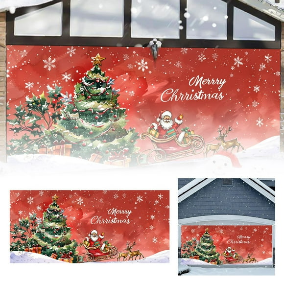 ¡Entra En El Espíritu Navideño Con Nuestra Exclusiva Pancarta Navideña Para Garaje, La Decoración Ideal Para Las Celebraciones Navideñas!