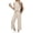 Beige, variant on 2 Piece Outfits for Women Sleeveless Crop Tops and Elastci Waist Wide Leg Pants Summer Ladies Casual Stretchy Look Set Everyday Outing Vacation Wear