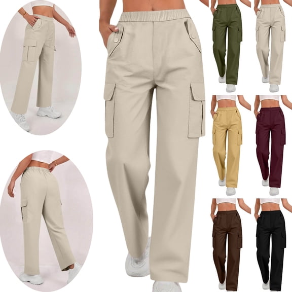 LEKWK Women Cargo Pants Regular Fit Multi Pocket Utility Cargo Pants with Pockets Soft Breathable Work Pants for Construction and Outdoor Hiking