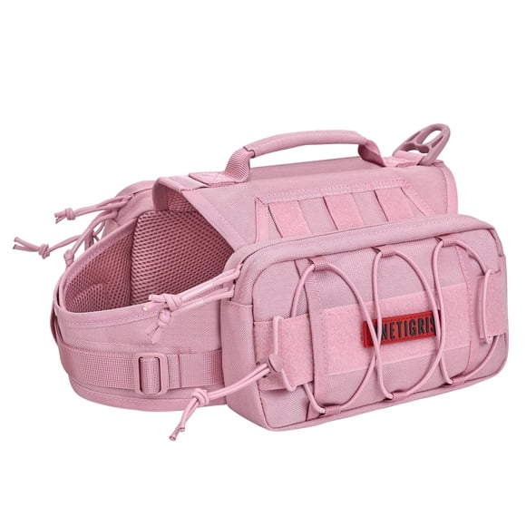 OneTigris Backpack for Dogs to Wear Pet Back Pack with Padded Handle and Leash Attachment Point for Dog with 17"-23.5" Neck Girth and 25"-31" Chest (
