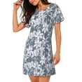 thumbnail image 2 of Gukieu Lilies Flowers Print Women's Nightgown, A-line Round Neck Short-sleeved Nightgown Pajamas Home Wear Suitable for Home and Outing, 2 of 6