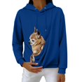 thumbnail image 5 of Stralyhd Unisex Cat Pouch Hoodie Cozy Soft Sweatshirt with Dog Pouch Sharpa Warm Kangaroo Pouch Hoodie Long Sleeve Pet Carrier Pullover Dark Blue S, 5 of 6