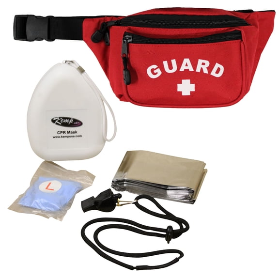 Kemp USA 7.5" Red and White Kemp USA Stuffed First Responder Hip Fanny Pack with Guard Logo