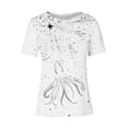 thumbnail image 4 of Womens Print Shirts Tee Summer Short Sleeve Shirts Crew Neck Tunic Tops Ocean Animal Pattern Tee Shirts Dressy Cute Tunic Blouses Going Out Clothing, 4 of 4