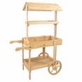 thumbnail image 1 of Sunnydaze Country Market Flower Cart Display Stand - 49.25" H - Natural Fir, 1 of 9