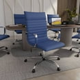 thumbnail image 4 of LeisureMod Harris Modern Adjustable Office Swivel Chair Leather High-Back Task Office Chair, Blue, 4 of 10