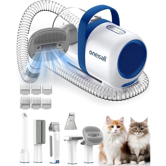 Kit de peluquería con aspiradora de pelo de gato oneisall 6 en 1 con cepillo y cortapelos