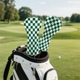 thumbnail image 5 of Golf Head Covers for Woods and Driver Fairway Hybrid Funny PU Leather Golf Club Head Covers for Women Men Golf Accessories for Halloween Christmas Birthday Present,Deep Green Checkered, 5 of 6