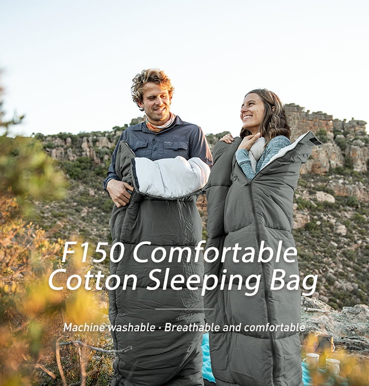 Naturehike, F150 Sleeping bag, Machine Washable Envelope Sleeping Bag, Skin-friendly and Breathable Washed Cotton Sleeping Bag, For Camping/Hiking/Backpacking/Home