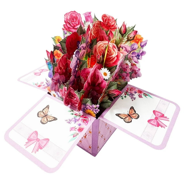Music Lighting Flowers Mothe r's Day Three Box Greeting Cards Mothe r's Day