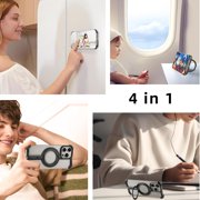 VEAT00L Frameless Magnetic Case for iPhone 16 Pro Max,Metal Kickstand 360° Rotatable Stand for MagSafe,Aluminum Minimalist Slim Bumper Shockproof Protective Cover for 16 Pro Max with Ring Holder