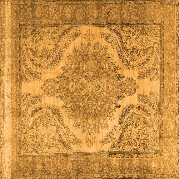 Ahgly Company Indoor Square Persian Orange Traditional Area Rugs, 3' Square
