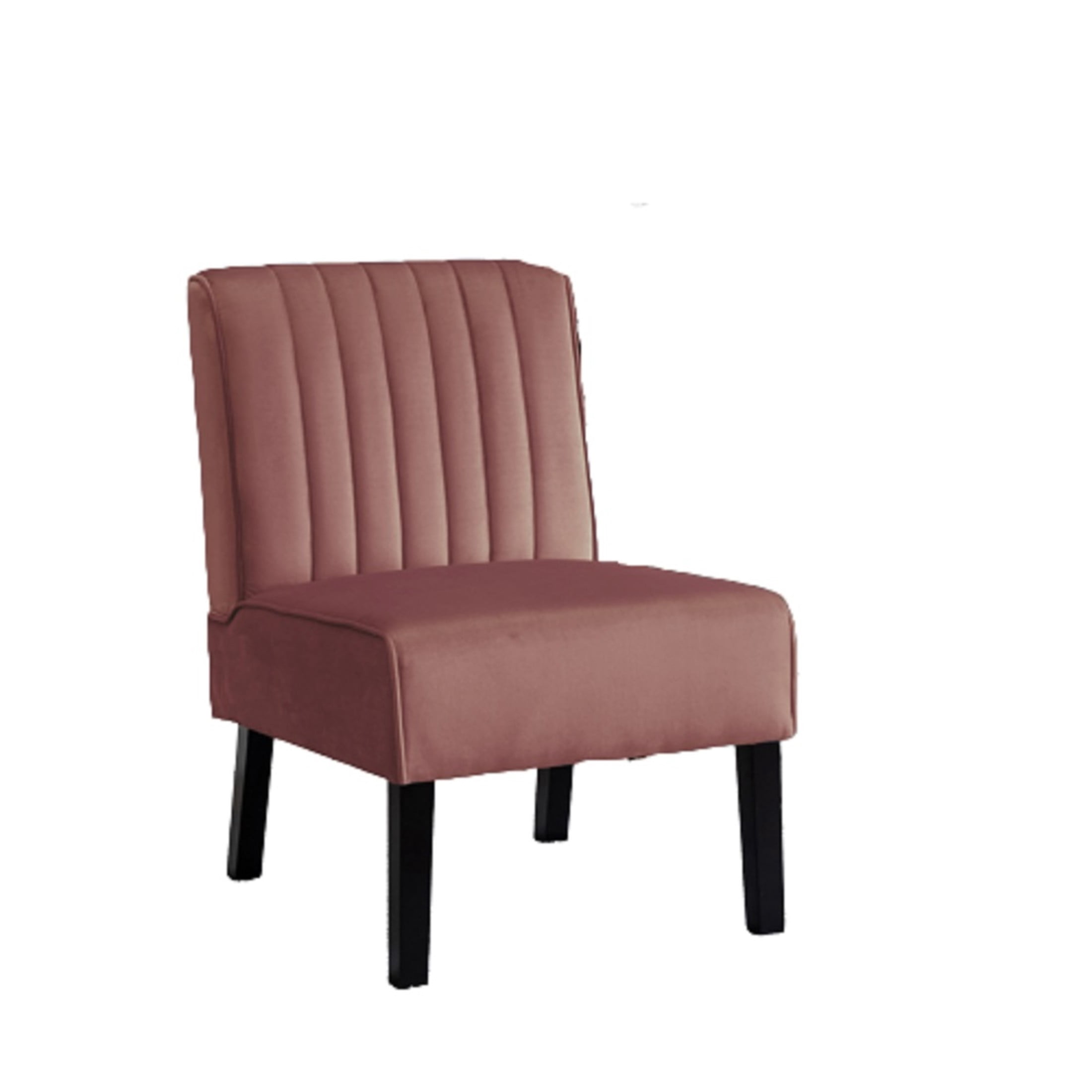 GDF Studio 29.5" Mid-Century Modern Accent Chairs Set of 2 with Channel Tufted Velvet Upholstery, Rose