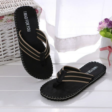 

BELLZELY Womens Shoes Wide Width Clearance Men Summer Shoes Sandals Male Slipper Indoor Or Outdoor Flip Flops BK/43
