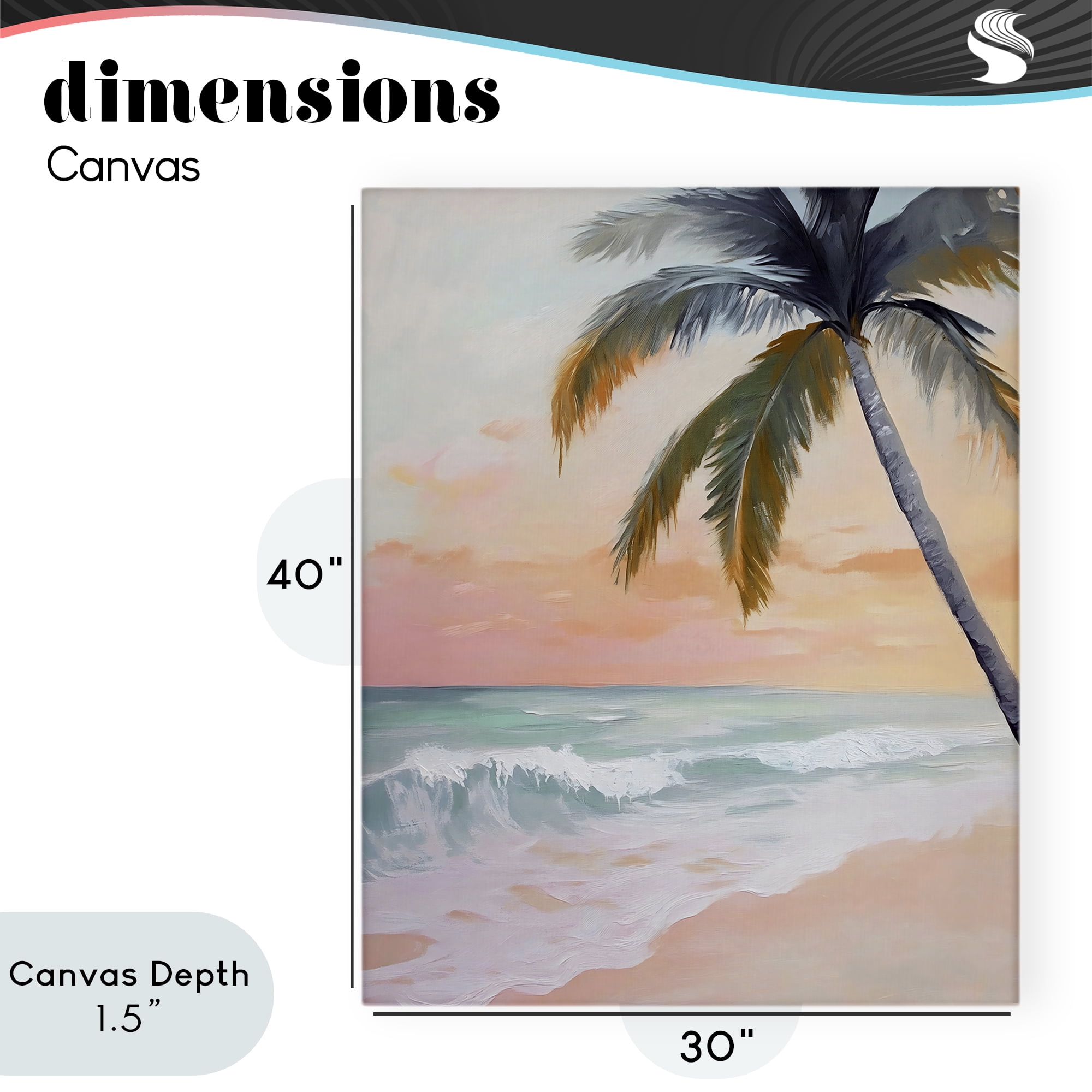 Stupell Industries Tranquil Sunset & Beach Palm Canvas Wall Art, design by Creative Studio