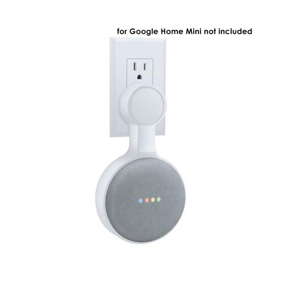 Outlet Wall Mount Bracket Holder Accessory for Google Home Mini Smart Speaker-White