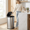 thumbnail image 2 of Atilioo 80 Liter/21.1 Gallon Trash Can with Lid, Stainless Steel Garbage Can with Removable Inner Bucket & Foot Pedal, Soft-Close Lid Rubbish Bin for Home Office, 2 of 9