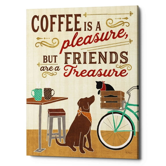Epic Graffiti 'Coffee and Friends II' by Veronique Charron, Canvas Wall Art, 26"x34"