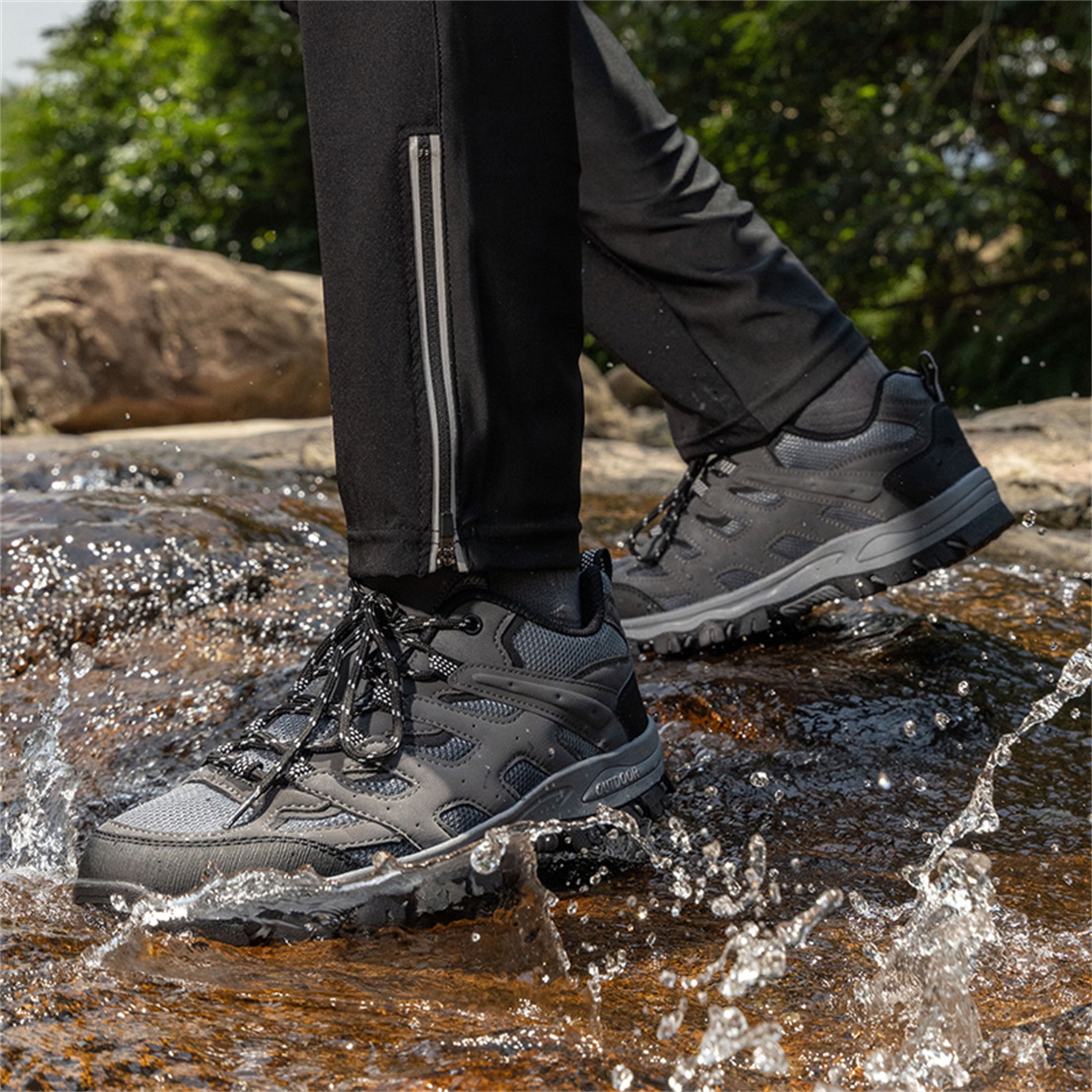 YOURDIARY Mens Outdoor Hiking Shoes Breathable Sneakers for Trail Walking Camping Work
