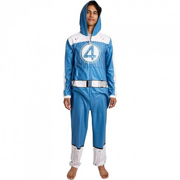 Fantastic Four Movie Johnny Storm Suit Adult Onesie-Small