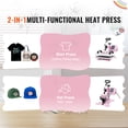 thumbnail image 6 of KFFKFF KFFKFF Heat Press, 12x10 inch Dual-Function, Swivel 360° T-Shirt & Hat Press, Digital Control, for T-Shirts, Pillows, Hats, Caps, Pink, 6 of 9