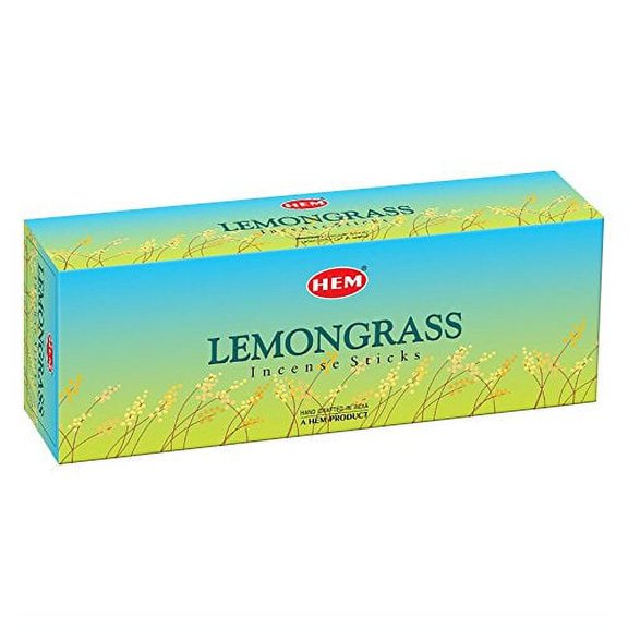 HEM Lemongrass Incense Sticks - Box of Six, 20 Sticks Each Box Incense Hand Rolled in India