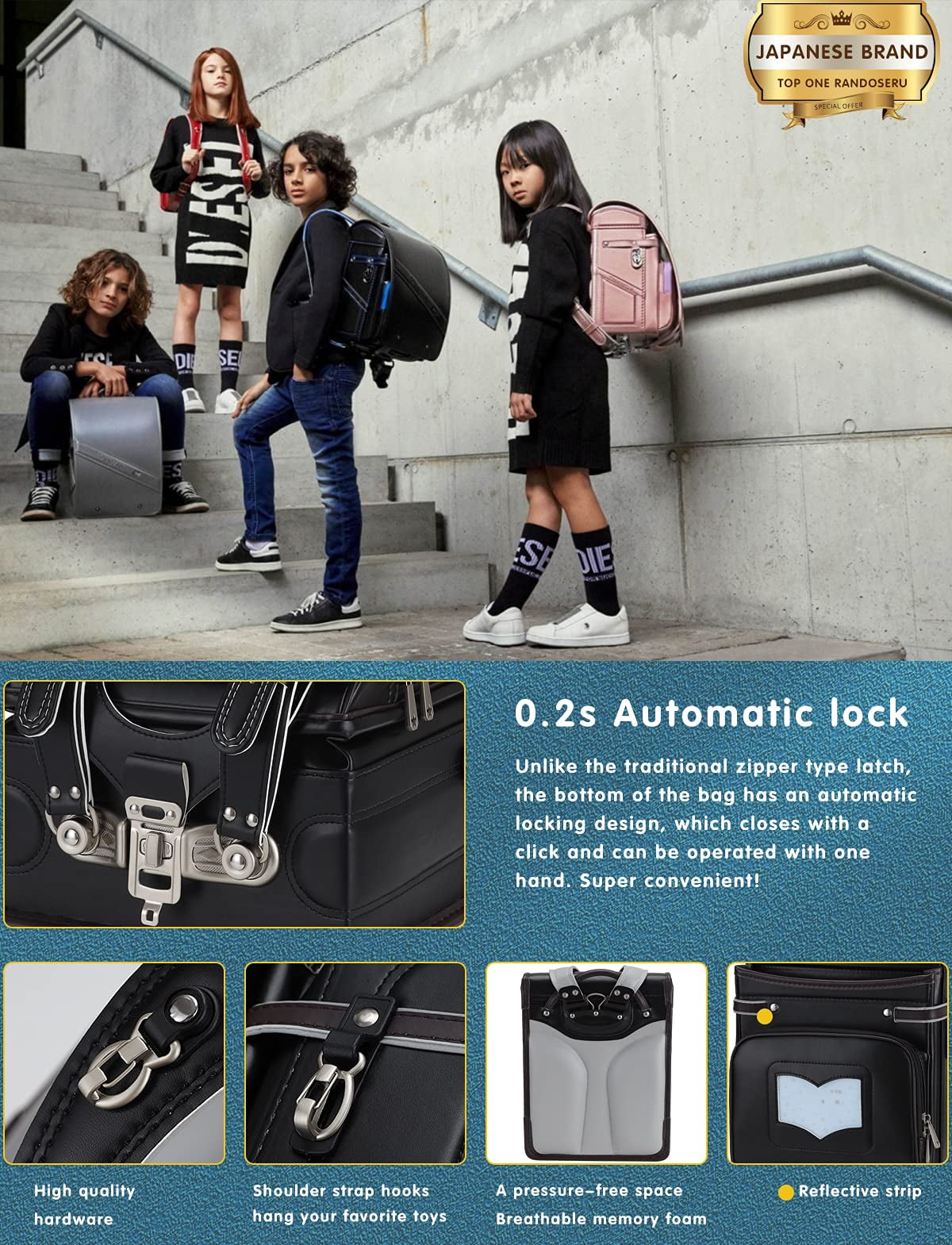 Baobab s wish Japanese Schoolbag for Elementary School Students