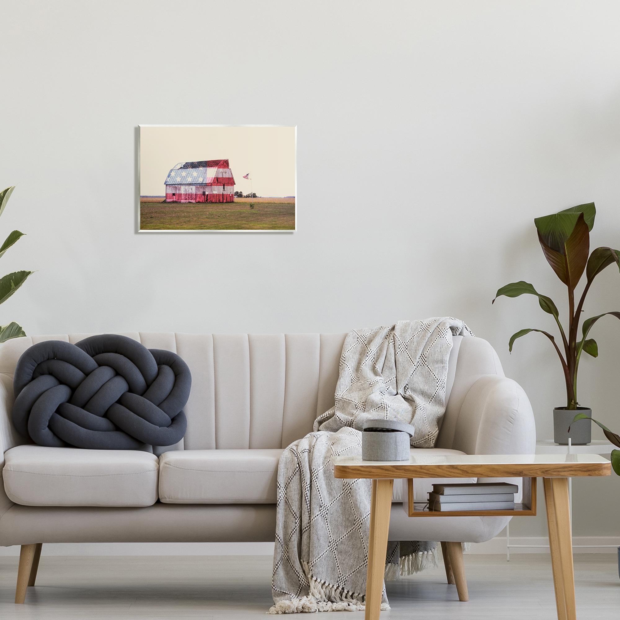 Stupell Industries Americana Farmhouse Barn Landscape Painting Unframed Art Print Wall Art, 19 x 13