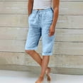 thumbnail image 2 of hotojiny Womens Casual Shorts Capris Lounge Summer Vacation Shorts Lightweight Wide Leg High Waist Shorts with Pockets, 2 of 6