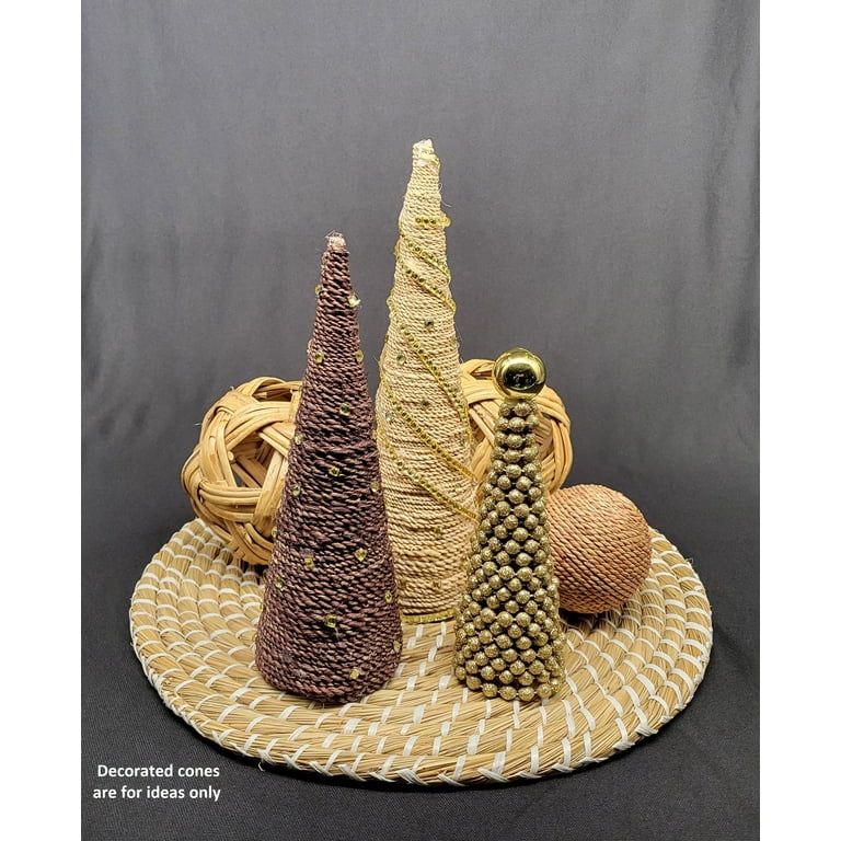 Paper Mache Craft Cones Variety Pack 3 Sizes- 13.75 x 5, 10.63 x 4, 7 x 3  Inches (7)