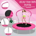 thumbnail image 3 of JOYFULIN 36" Trampoline for Kids, Mini Indoor/Outdoor Toddler Trampoline with Handle, Small Rebounder, Fitness Gift for Baby, Girls, Boys, Pink, 3 of 8