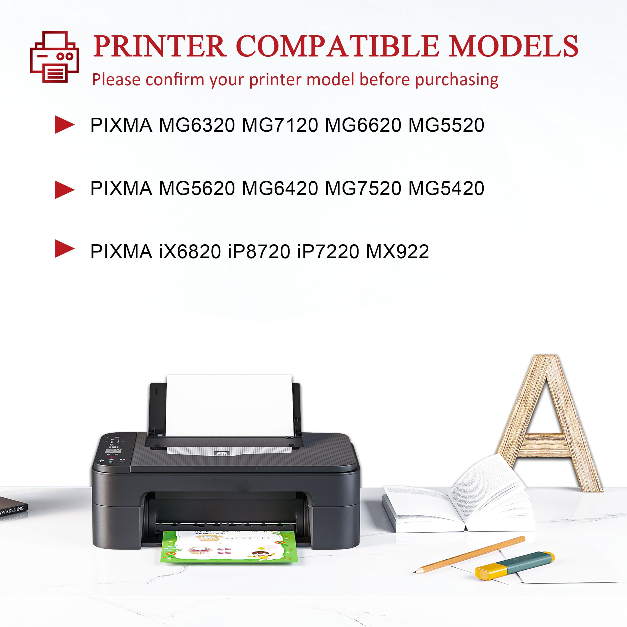 250XL 251XL Ink Cartridge 5 Pack Compatible for Canon PGI 250XL CLI 251XL Ink Cartridge for PIXMA MG6620 MG5520 Printers