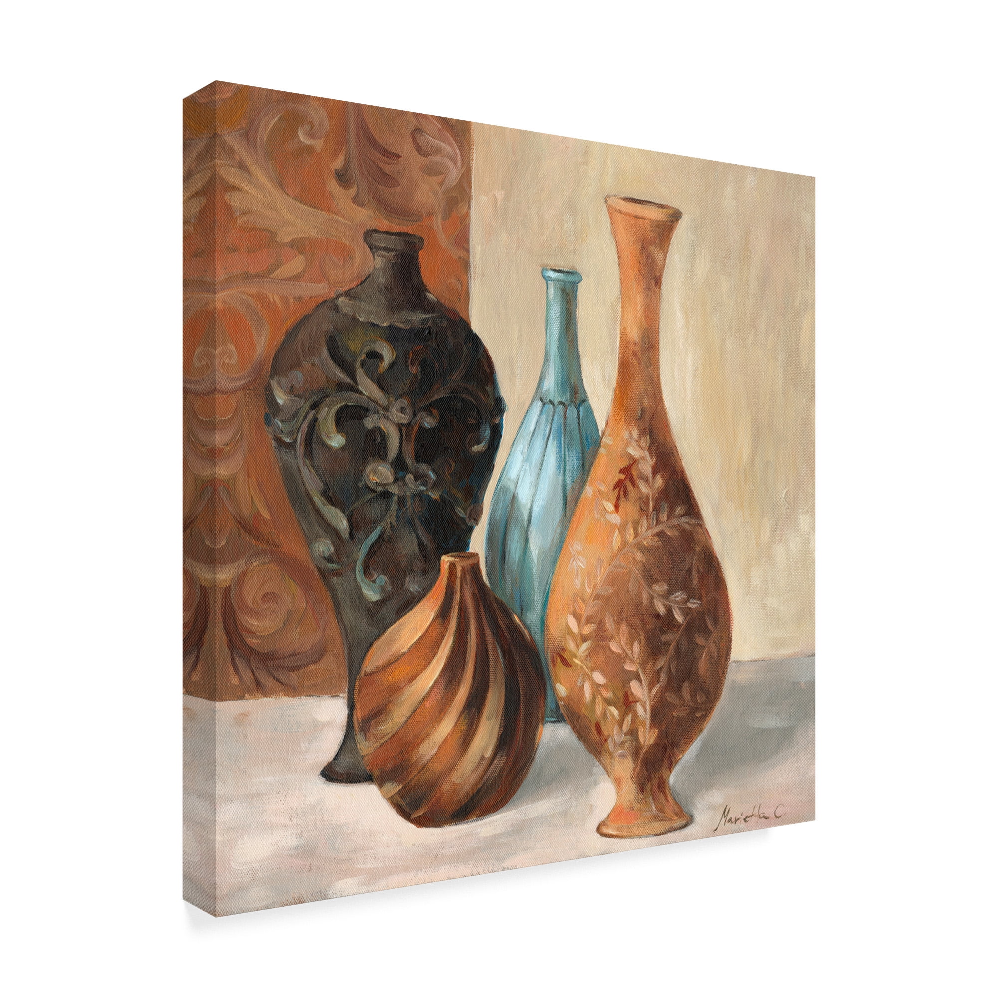 Trademark Fine Art 'Spa Vases I' Canvas Art by Marietta Cohen