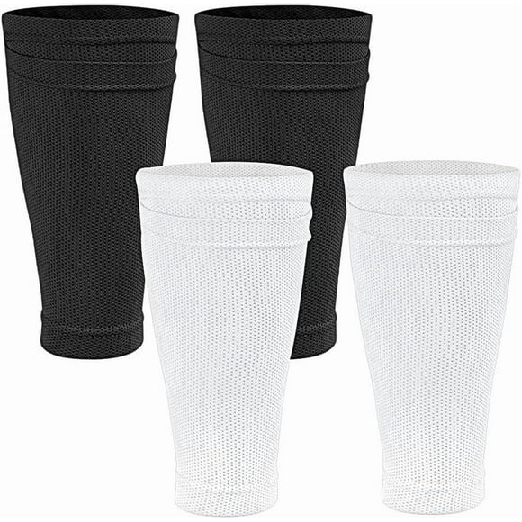 Shin Pads Sock, 2 Pairs Soccer Shin Guard Sock, Breathable Soccer Shin Guard Socks with Pockets, Shin Pads Holder