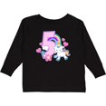 thumbnail image 3 of Inktastic I Am Five Years Old with Unicorn and Hearts Girls Long Sleeve Toddler T-Shirt, 3 of 5