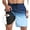 Gradient Blue, variant on Hanerdun Mens 2 in 1 Dry Fit Athletic Shorts with Liner & Pockets Workout Running Bottoms Blue 2XL