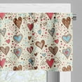 thumbnail image 3 of Ambesonne Valentines Valance Pack of 2, Hand Drawn Hearts, 54"X12", Multicolor, 3 of 5