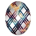 thumbnail image 2 of Designart "Cosmic Plaid Journey" Damask Plaid Round Wall Mirror - Oval Printed Decorative Mirror - Multiple Color Options, 2 of 5