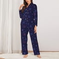 thumbnail image 2 of Fotbe Stars And Gradient Colorful Snowflakes Pattern Long Sleeve Pajama Set for Women,Sleepwear Set,2-piece Loungewear Set,Soft PJs Comfy Nightwear with Pockets -Small, 2 of 7